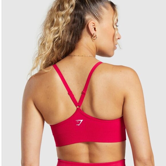 GYMSHARK SWEAT SEAMLESS SPORTS BRA 2.0 Medium Punk Pink - Picture 5 of 6